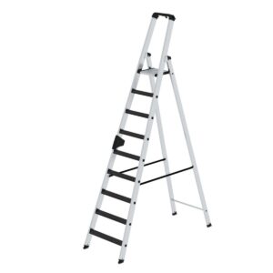Günzburger Steigtechnik Stufen-Stehleiter einseitig begehbar mit clip-step R13 9 Stufen