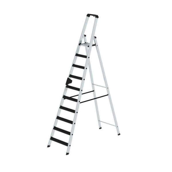 Günzburger Steigtechnik Stufen-Stehleiter einseitig begehbar mit clip-step relax 10 Stufen