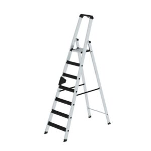 Günzburger Steigtechnik Stufen-Stehleiter einseitig begehbar mit clip-step relax 7 Stufen