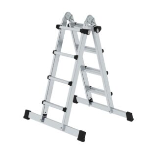 Günzburger Steigtechnik Teleskopleiter 4-teilig mit Traverse 4x4 Sprossen