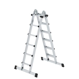 Günzburger Steigtechnik Teleskopleiter 4-teilig mit Traverse 4x6 Sprossen