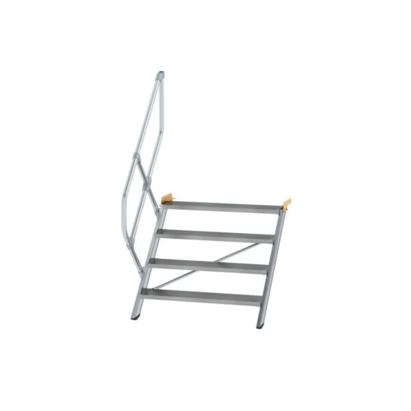 Günzburger Steigtechnik Treppe 45° Stufenbreite 1000 mm 4 Stufen Aluminium geriffelt
