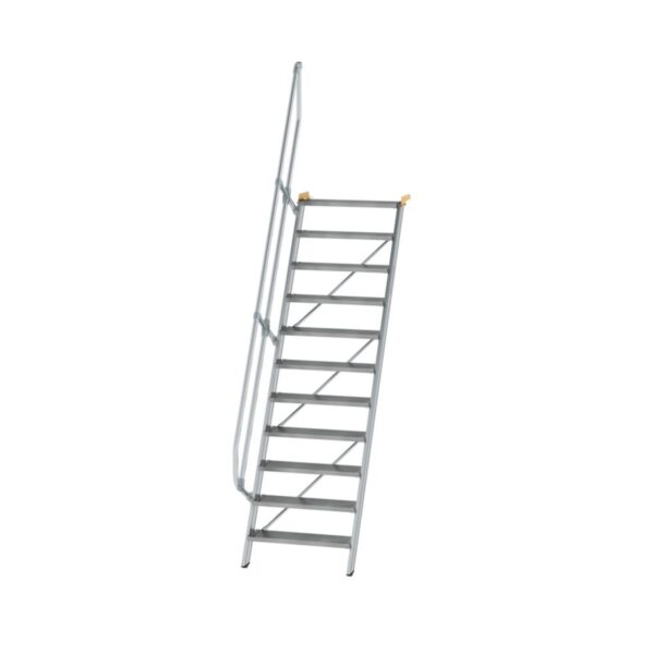 Günzburger Steigtechnik Treppe 60° Stufenbreite 800 mm 11 Stufen Aluminium geriffelt