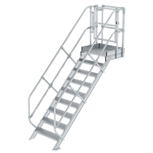 Günzburger Steigtechnik Treppen-Modul Aluminium geriffelt 9 Stufen