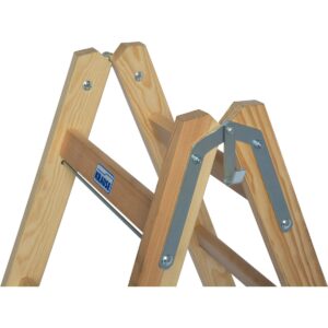 Krause STABILO Holz Stufen/Sprossen DoppelLeiter 2x6