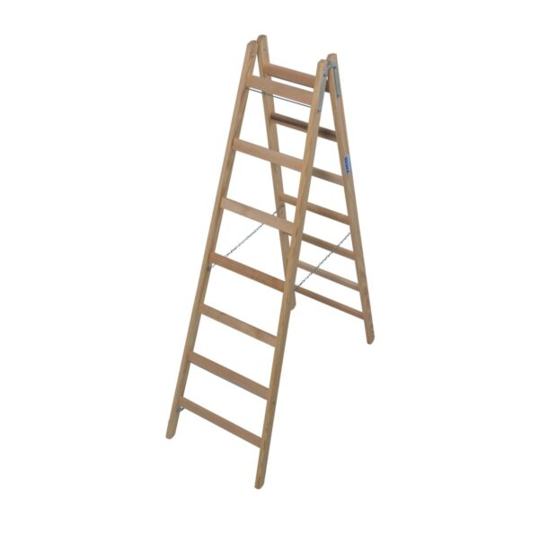 Krause STABILO Sprossen-DoppelLeiter (Holz) 2x7 Sprossen