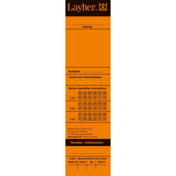 Layher ET LE UNIVERSALETIKETT LEITERN