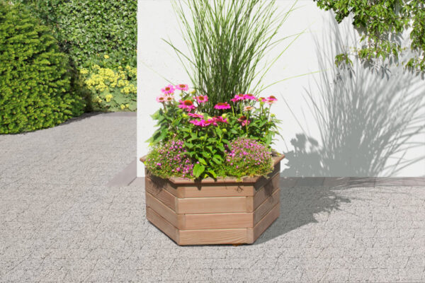 Pflanzkasten Lärche Ø 60x35cm sechseckig