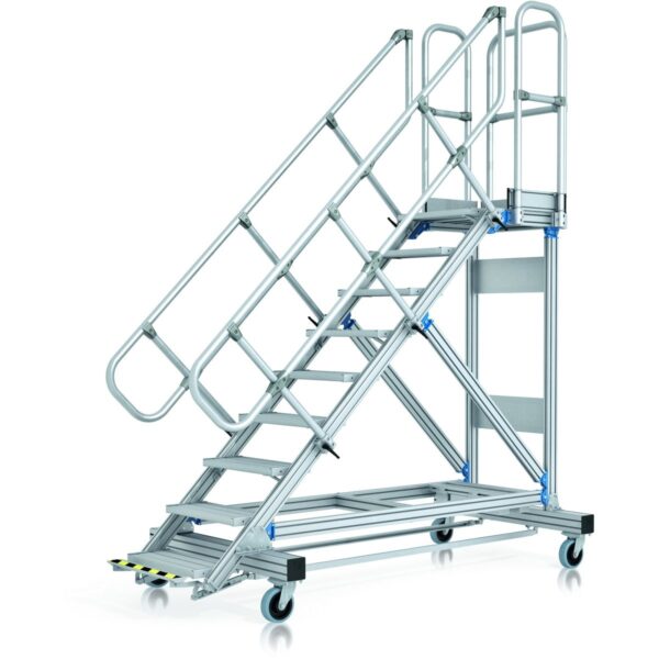 ZARGES Plattformtreppe Ergo Stop 60° 5 Stufen, 1000 mm breit, Höhe 1,25 m