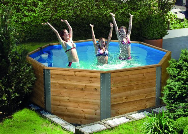 Massivholzpool 593 mit Leiter