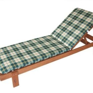 Auflage Gartenliege, grün/beige kariert