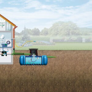 FLAT M Flachtank, blau, inkl. Tankdomsystem