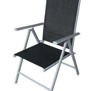 Klappsessel Alu + Textilene schwarz 4-er Set