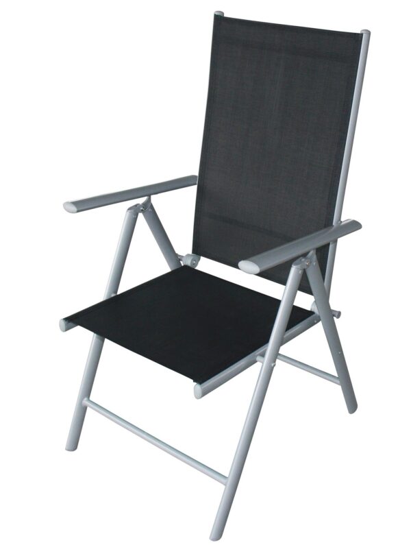 Klappsessel Alu + Textilene schwarz 4-er Set