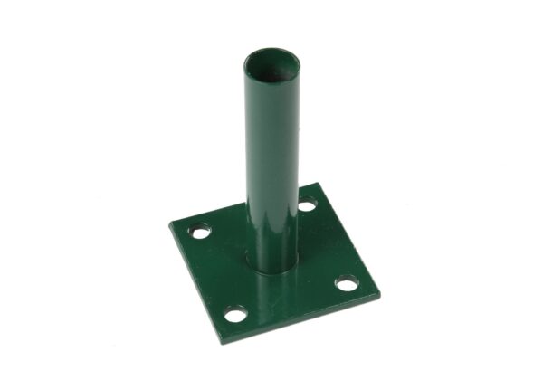 Bodenplatte 100x100mm für Rundpfosten 34mm, grün