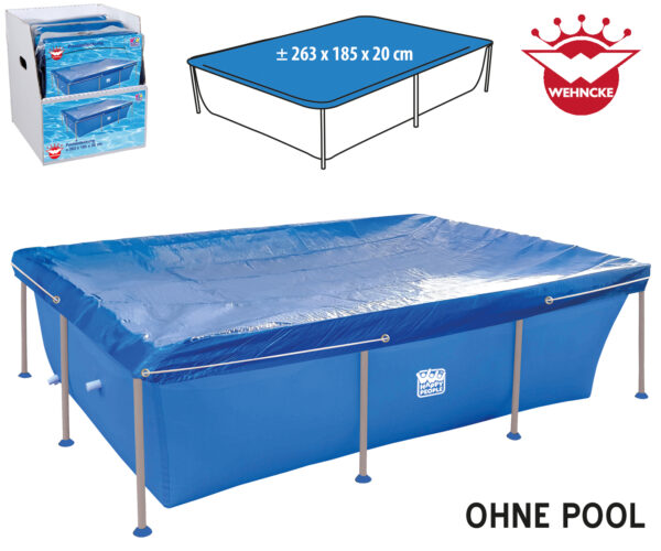 Poolabdeckung mit Gummizug, blau