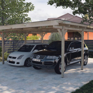Flachdach-Doppelcarport 616