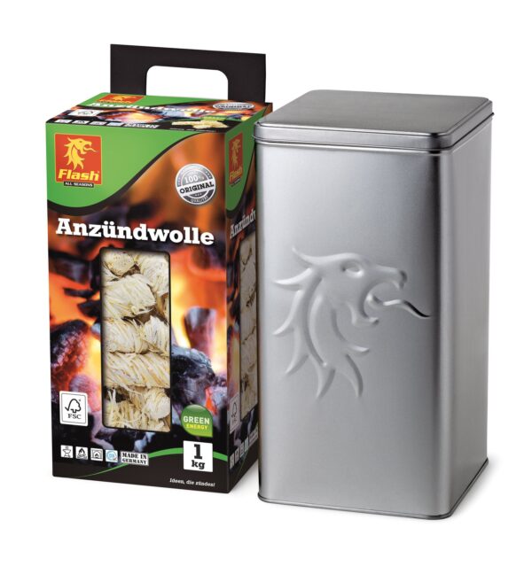 Dose mit Anzündwolle 1 kg