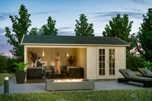 Gartenhaus Tilburg 613x380cm, 28mm