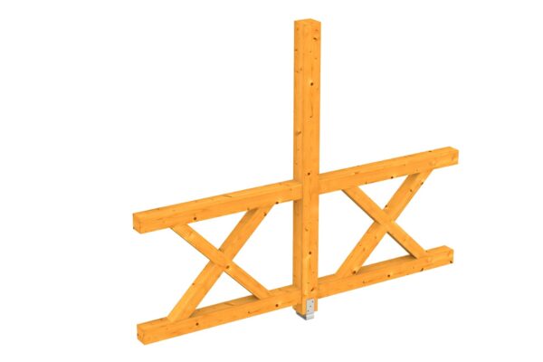 Seitenwand Andreaskreuz, freistehehend Fichte