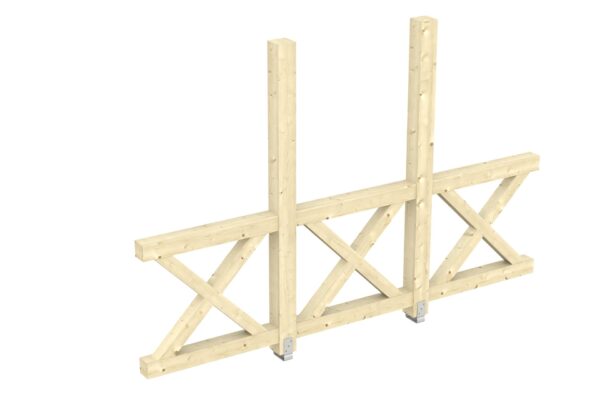 Seitenwand Andreaskreuz, freistehehend Fichte
