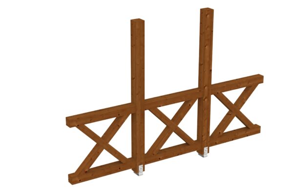 Seitenwand Andreaskreuz, freistehehend Fichte