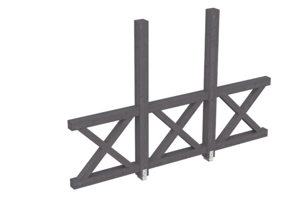 Seitenwand Andreaskreuz, freistehehend Fichte