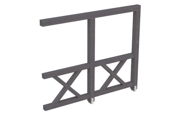 Seitenwand Andreaskreuz, Wandanbau Fichte