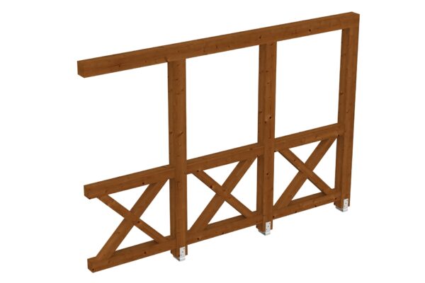 Seitenwand Andreaskreuz, Wandanbau Fichte