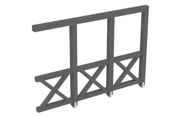 Seitenwand Andreaskreuz, Wandanbau Fichte