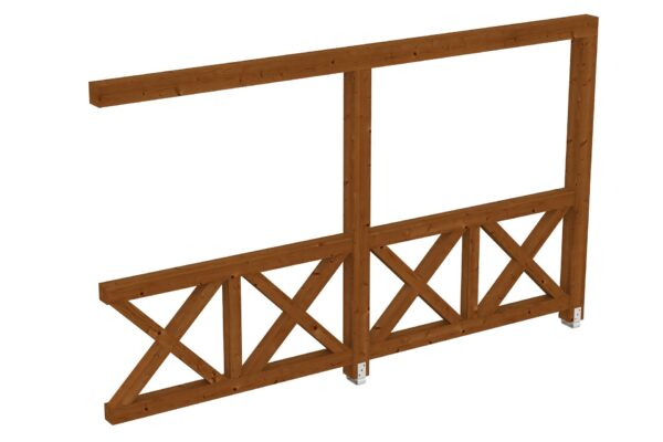 Seitenwand Andreaskreuz, Wandanbau Fichte