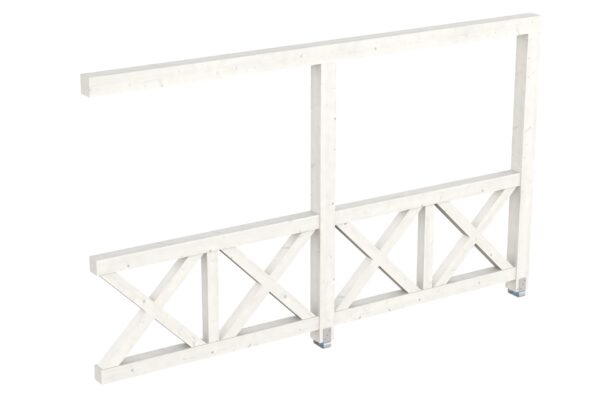 Seitenwand Andreaskreuz, Wandanbau Fichte