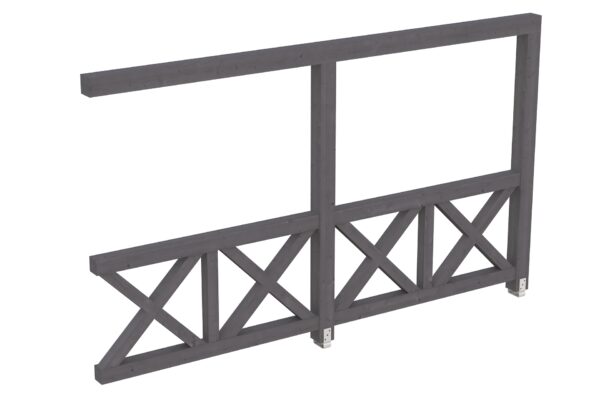 Seitenwand Andreaskreuz, Wandanbau Fichte