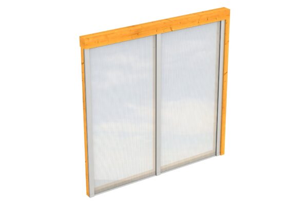 Seitenwand m. Polycarbonat, Wandanbau Fichte
