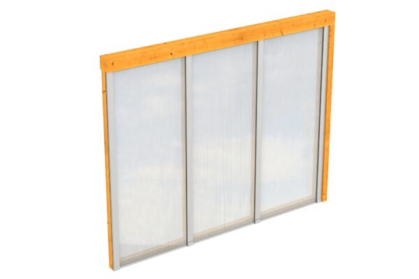 Seitenwand m. Polycarbonat, Wandanbau Fichte