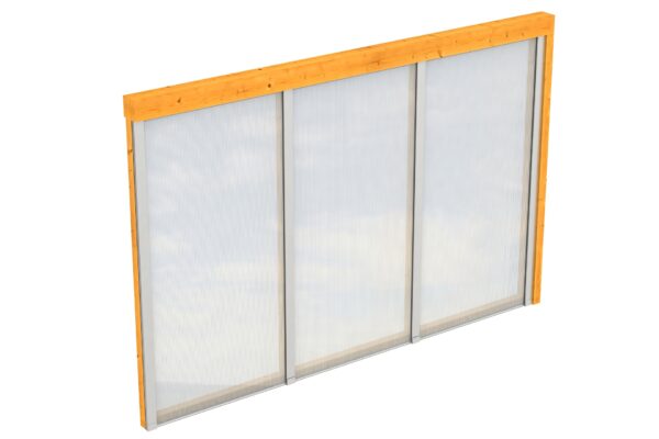 Seitenwand m. Polycarbonat, Wandanbau Fichte