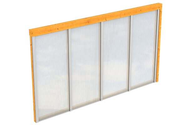 Seitenwand m. Polycarbonat, Wandanbau Fichte