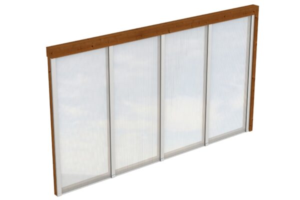 Seitenwand m. Polycarbonat, Wandanbau Fichte