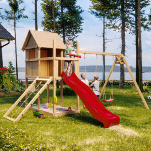 Stelzenspielhaus Frieda mit 2,5m Rutsche