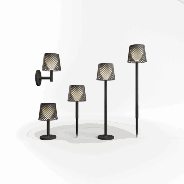 Gartenlampe Greta Solar Akku in Schwarz