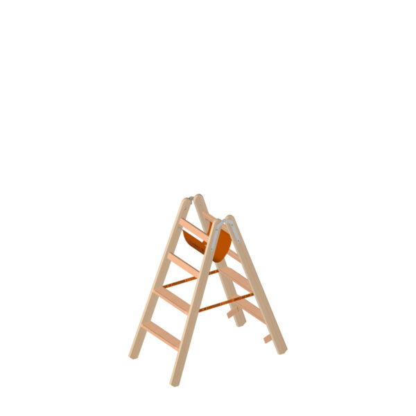 Layher Holzstehleiter mit 80mm breiten Stufen, beidseitig begehbar 4 Stufen / Länge 1,12 m