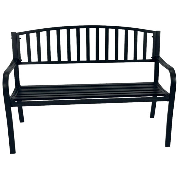 Gartenbank 2-sitzer Stahl, schwarz