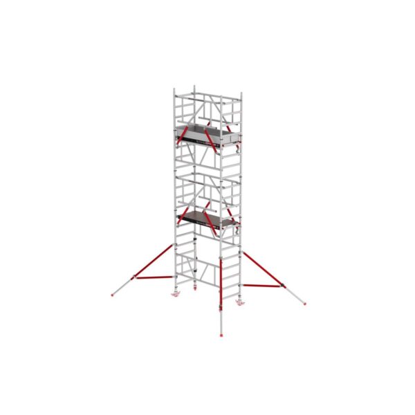 Altrex MiTower PLUS mit  HolzPlattformen und Safe-Quick® Geländern Arbeitshöhe bis 6,2m