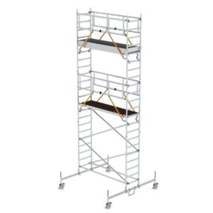 Günzburger Steigtechnik Rollgerüst SG 0,75 x 2,45 m mit Fahrbalken Plattformhöhe 5,78 m