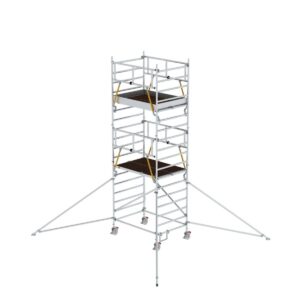 Günzburger Steigtechnik Rollgerüst SG 1,35 x 1,80 m mit Ausleger & Doppel-Plattform Plattformhöhe 4,47 m