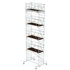 Günzburger Steigtechnik Rollgerüst SG 1,35 x 3,0 m mit Fahrbalken und Doppel-Plattform Plattformhöhe 9,70 m