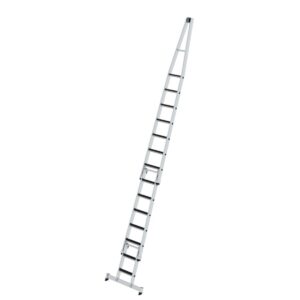 Günzburger Steigtechnik Stufen-Glasreinigerleiter-Satz mit nivello®-Traverse und clip-step R13 Kombi mit 2 Unterteilen