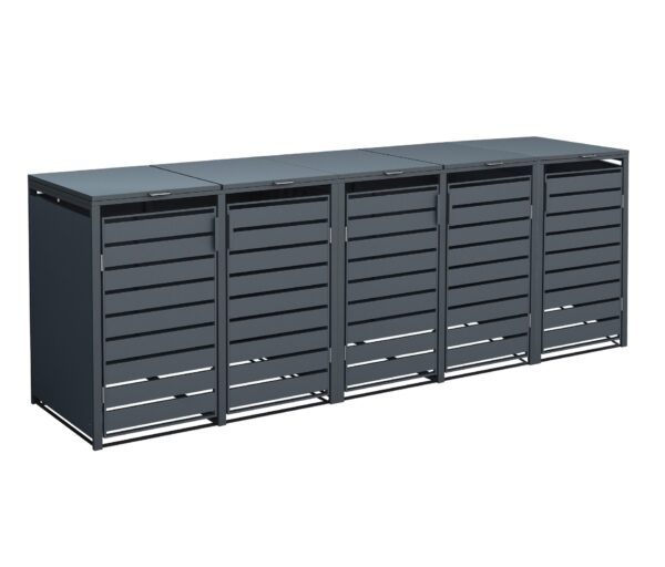 Mülltonnenbox mit Deckel, Anthrazit