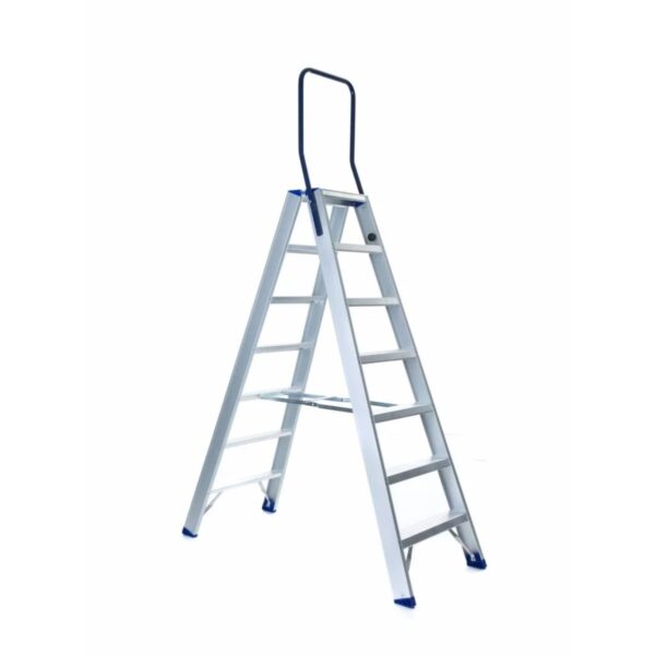 ASC Group Eurostairs Stufenstehleiter beidseitig begehbar mit Bügel 2x7 Stufen