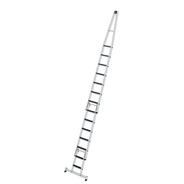 Günzburger Steigtechnik Stufen-Glasreinigerleiter-Satz mit nivello®-Traverse und clip-step R13 Kombi mit 2 Unterteilen